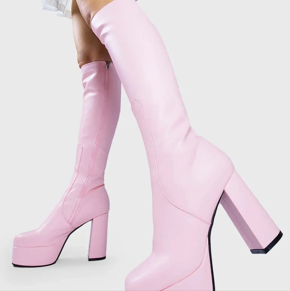 Lamoda Whatta showdown Pink Over the Knee Boots